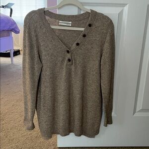 Anthropologie Brown V-Neck Sweater
